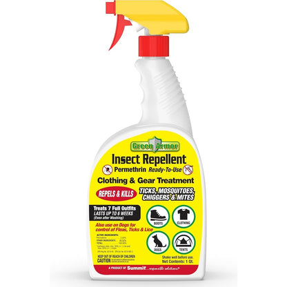Summit Green Armor Permethrin Insect Repellent 32 Ounce bottle front view