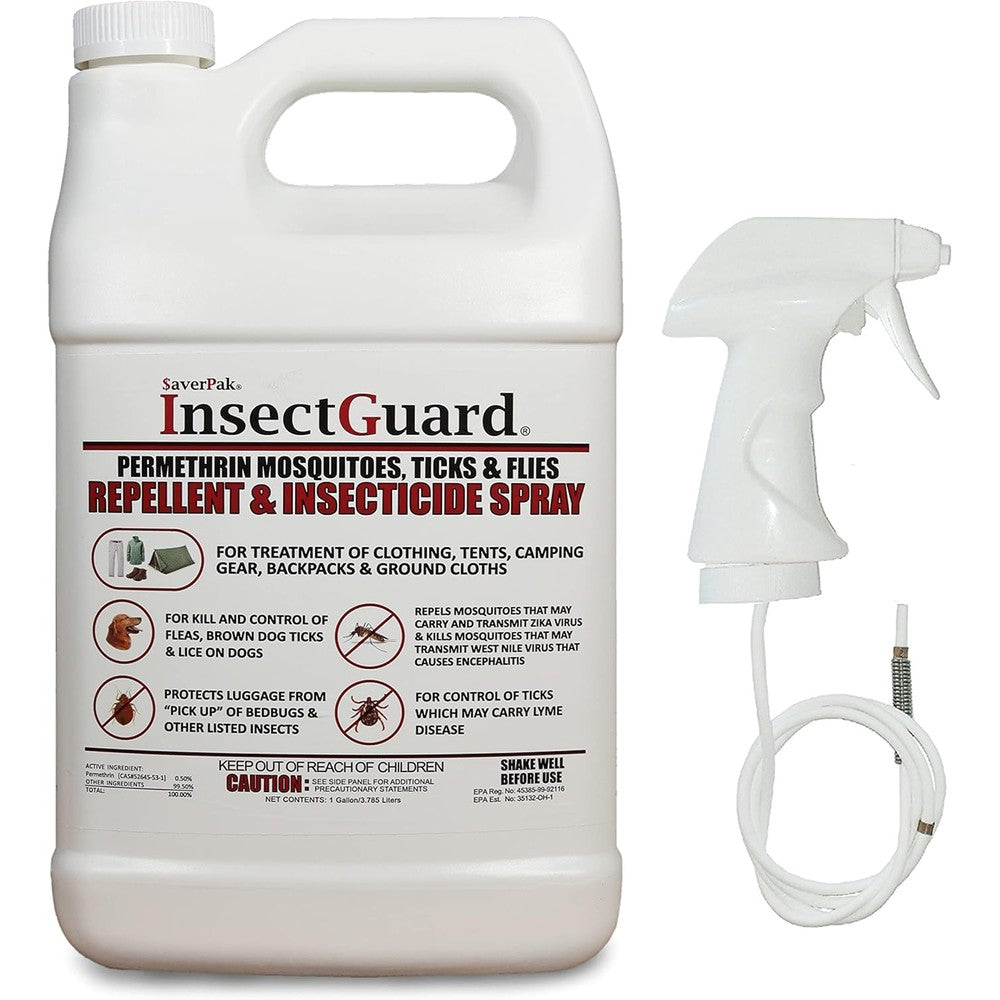 SaverPak InsectGuard permethrin repellent spray gallon bottle front view