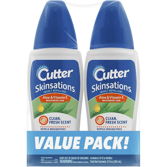 United Industries Cutter Skinsations insect repellent pump spray two pack front view