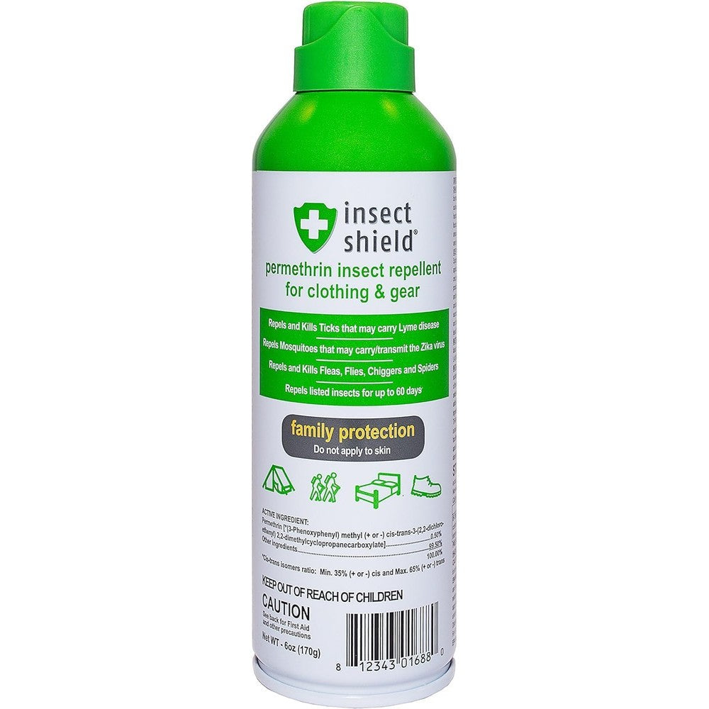 Insect Shield Premium Permethrin Spray front view aerosol can for clothing insect protection