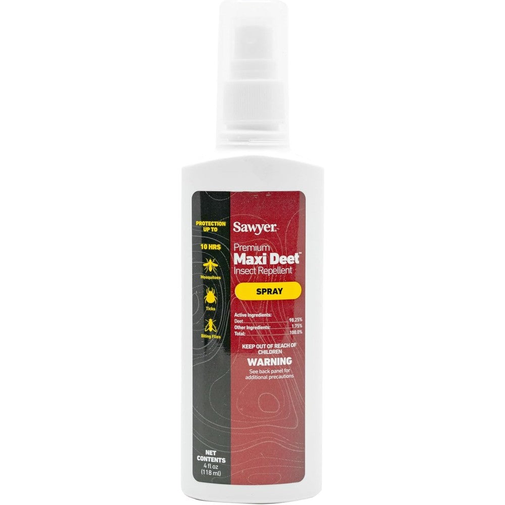Sawyer Premium Maxi-DEET Insect Repellent four ounce pump spray bottle front view