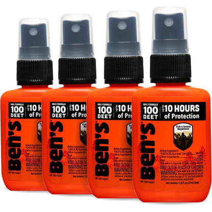 Ben's 100 Tick and Insect Repellent front view of four pack box