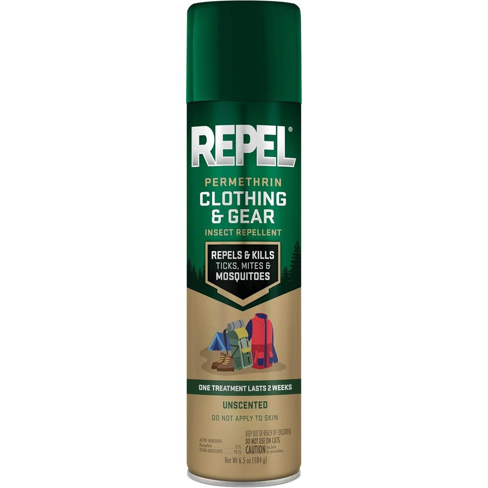 Repel Permethrin Clothing And Gear Insect Repellent front view aerosol canister