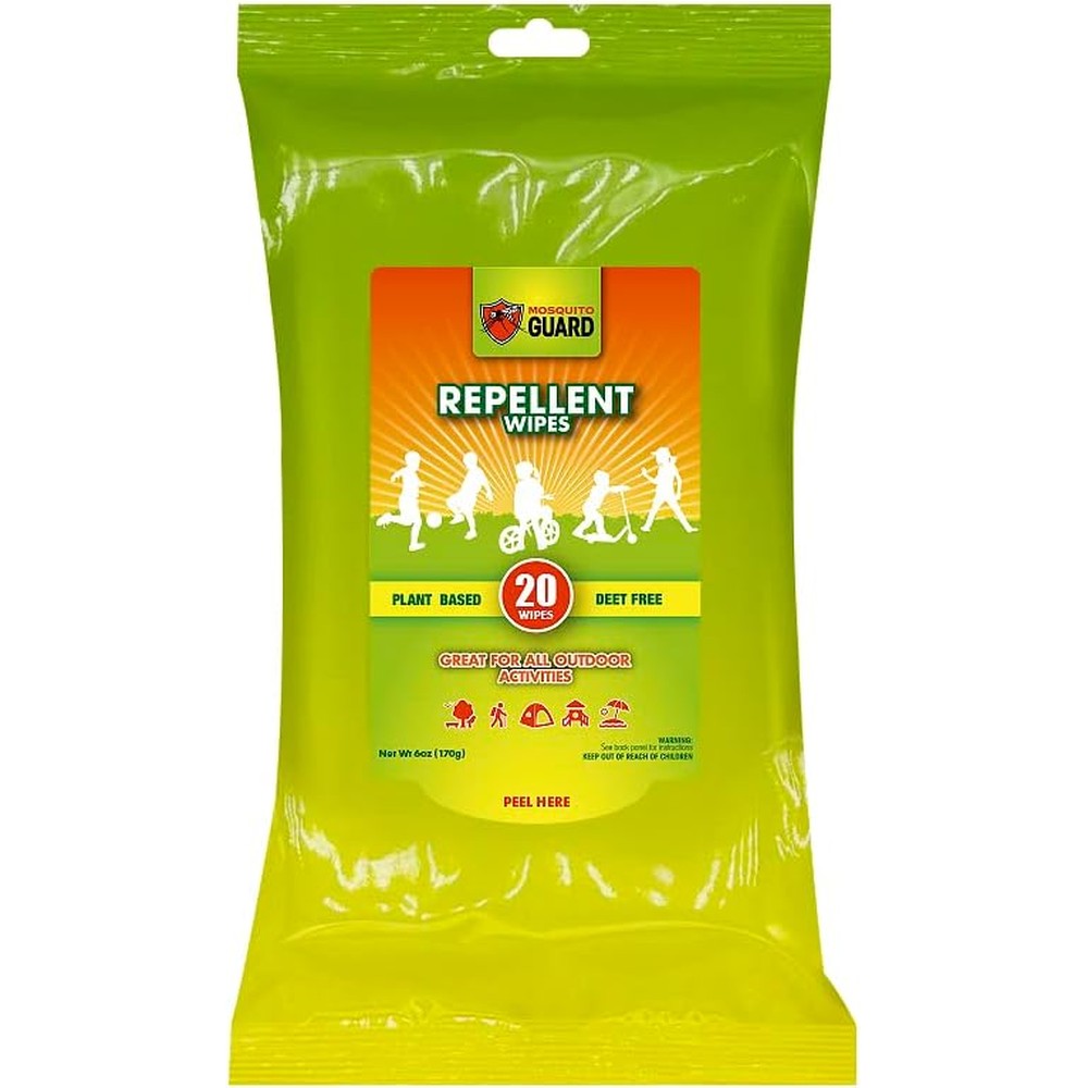Mosquito Guard Mosquito Repellent Wipes front view of box packaging for outdoor protection.