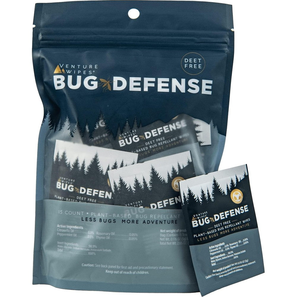 Venture Wipes Natural Mosquito Repellent Wipes front view of travel size bag