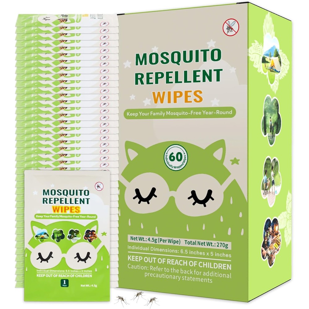 Flodteek mosquito repellent wipes box front view with natural plant based insect protection theme