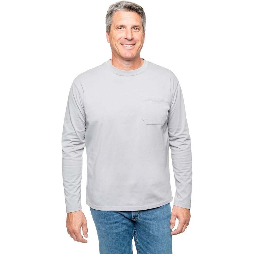 Bayside Insect Shield long sleeve pocket shirt front view for men