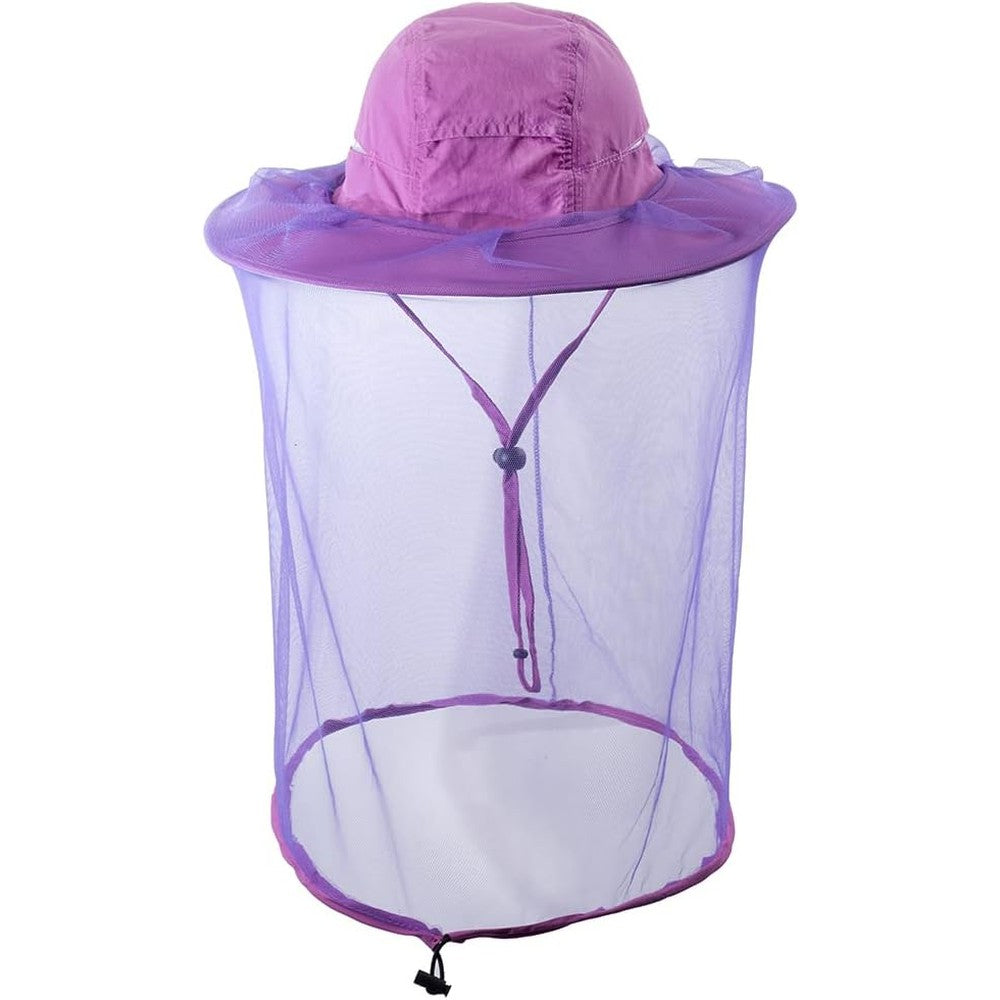 HunterBee beekeeping veil hat front view showing mesh netting