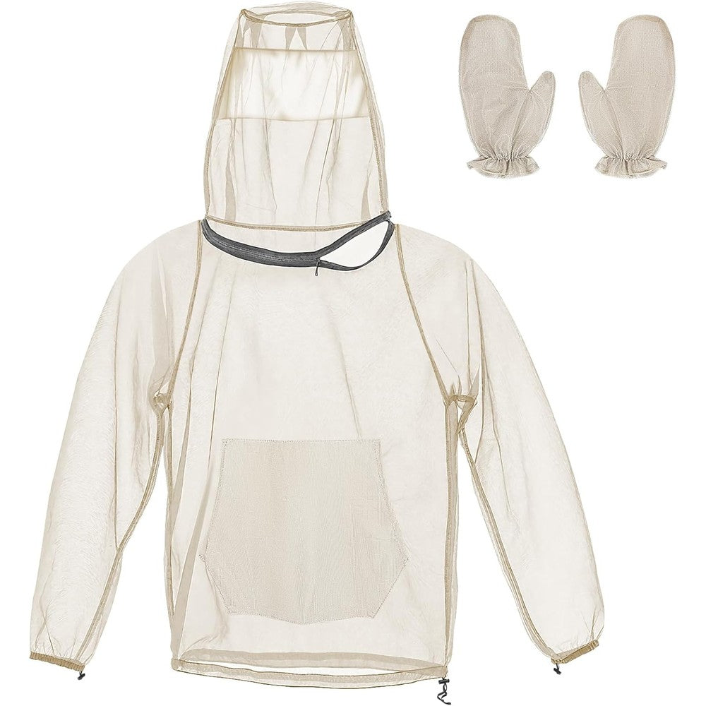 2win2buy Mosquito Bug Jacket front view with hood and gloves