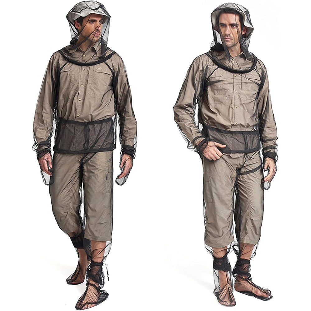 Sofiey 4 Piece Mosquito Net Suit front view with jacket hood pants mitts and socks