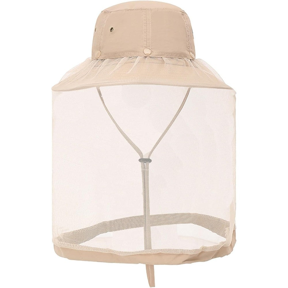 Myaddiction mosquito sun hat with mesh veil front view