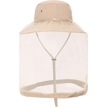 Myaddiction mosquito sun hat with mesh veil front view