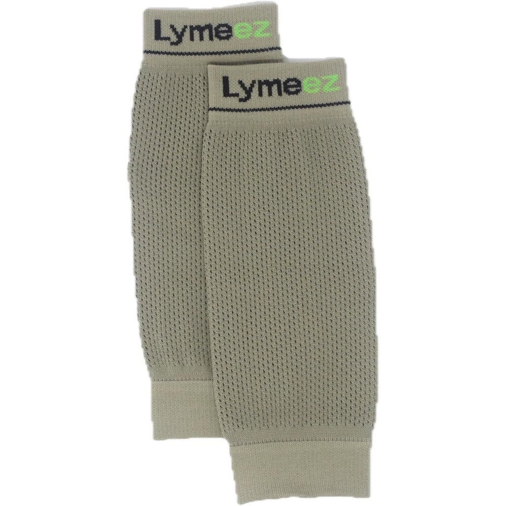 Lymeez stretch mesh tick repelling leg gaiters front view khaki