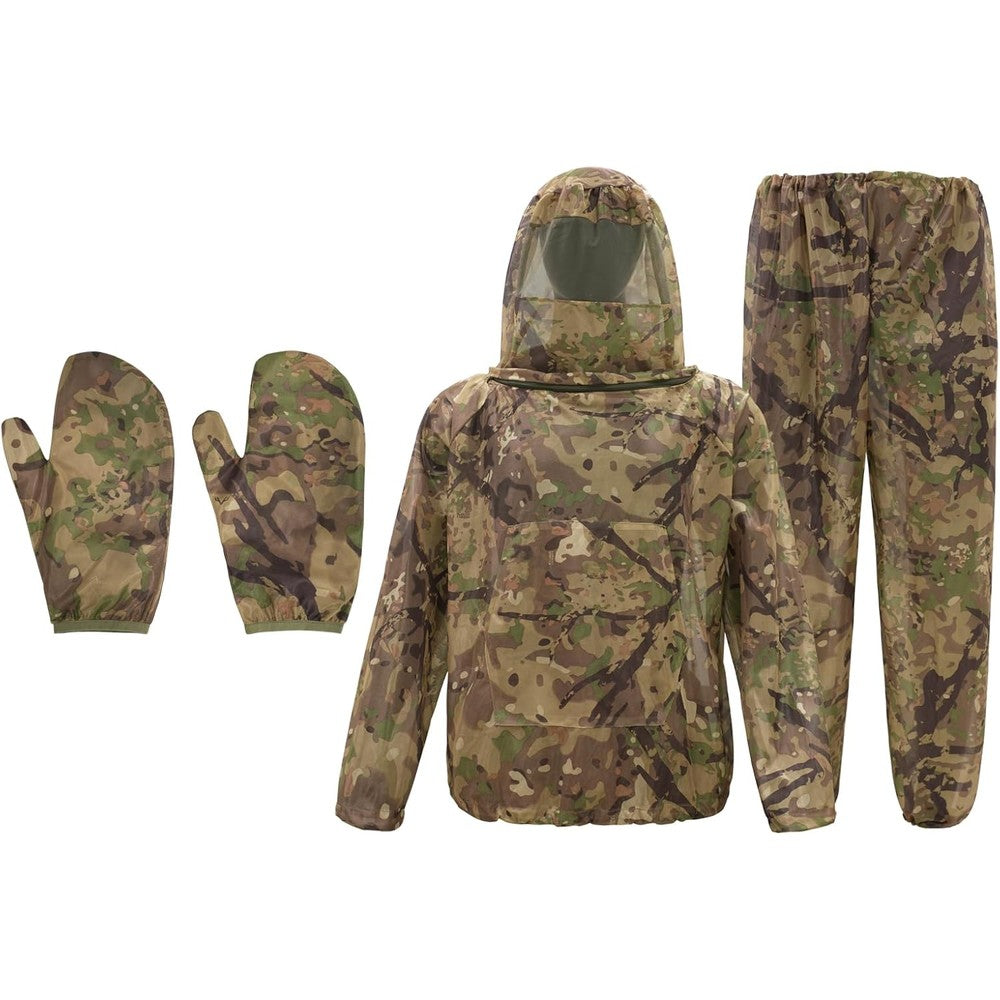 Tongcamo camouflage mosquito net suit front view for outdoor protection