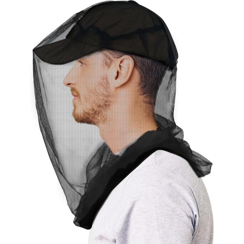Gumkeg Tupi premium mosquito head net front view on a hat