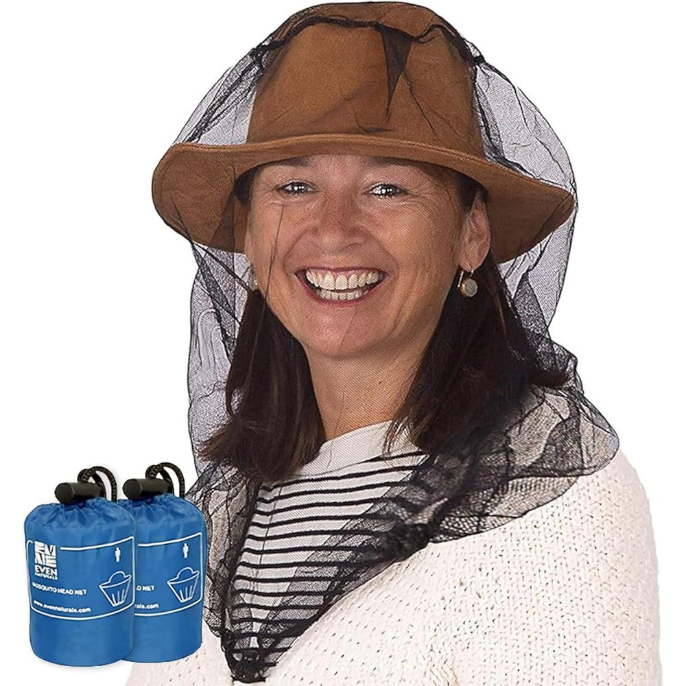 Even Naturals Premium Mosquito Head Net front view for insect protection