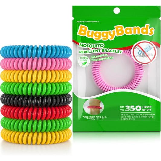 BuggyBands mosquito repellent bracelets 30 pack front view