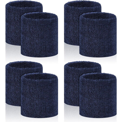 Peasug 8 Pcs Sports Wrist Sweat Bands front view