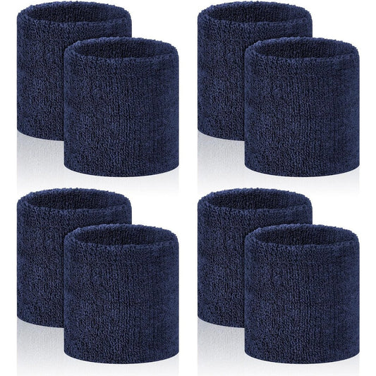 Peasug 8 Pcs Sports Wrist Sweat Bands front view