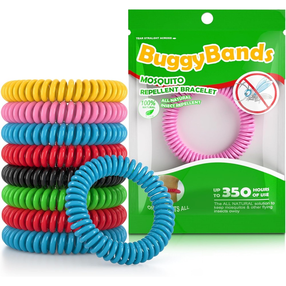 BuggyBands 48 pack mosquito repellent bracelets front view