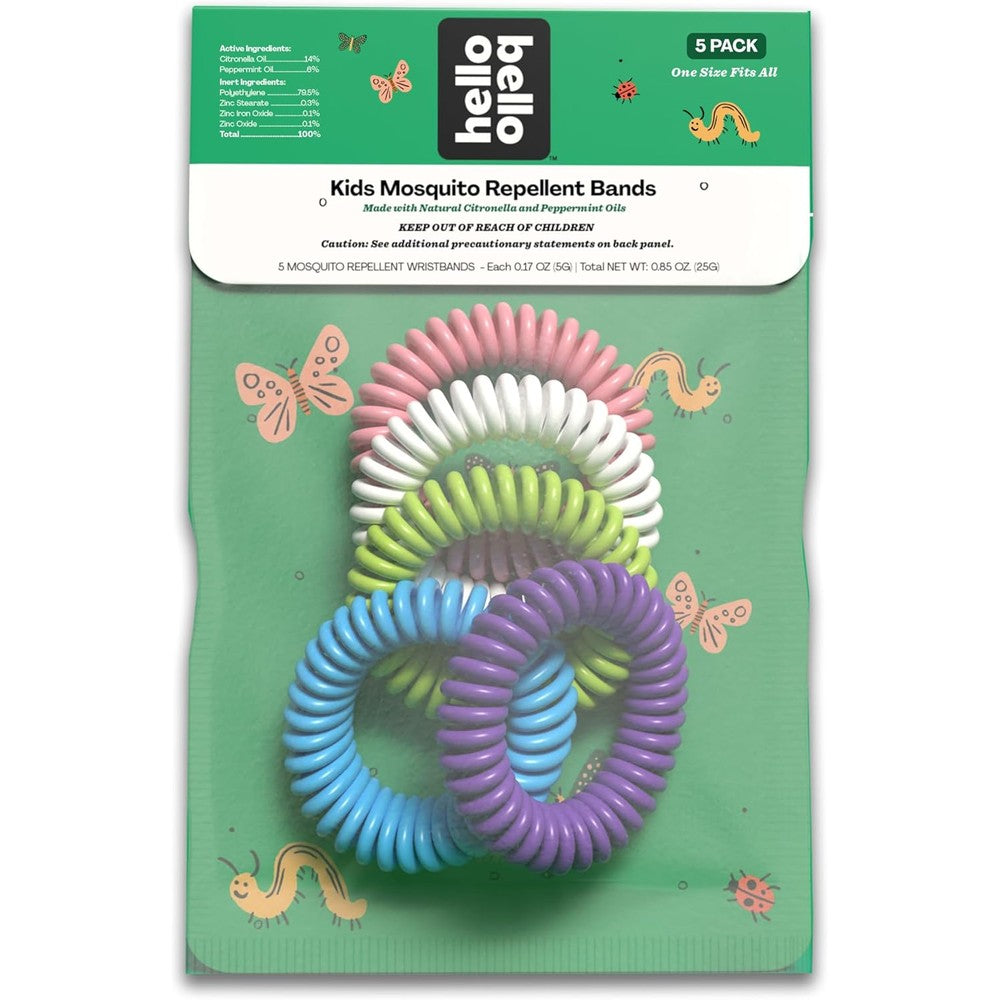 Hello Bello Kids Mosquito Repellent Bracelets 5 count pack front view