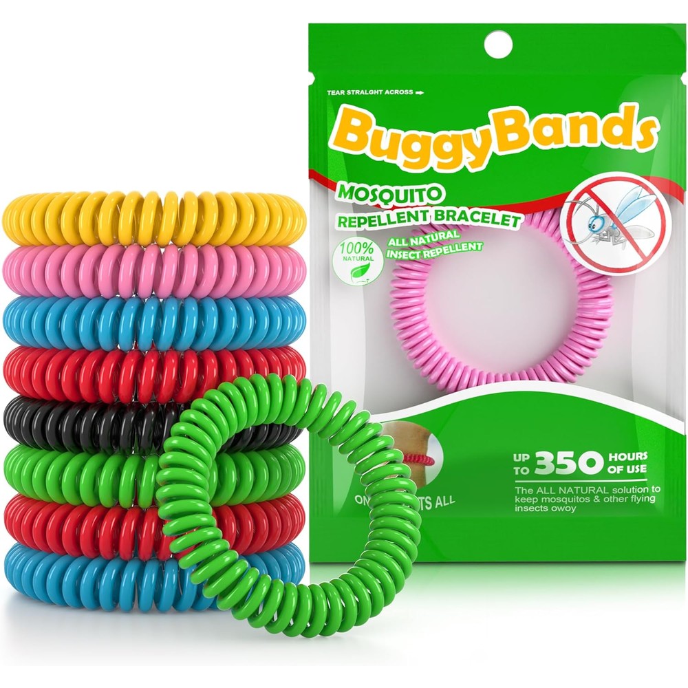 BuggyBands 48 pack mosquito repellent bracelets front packaging