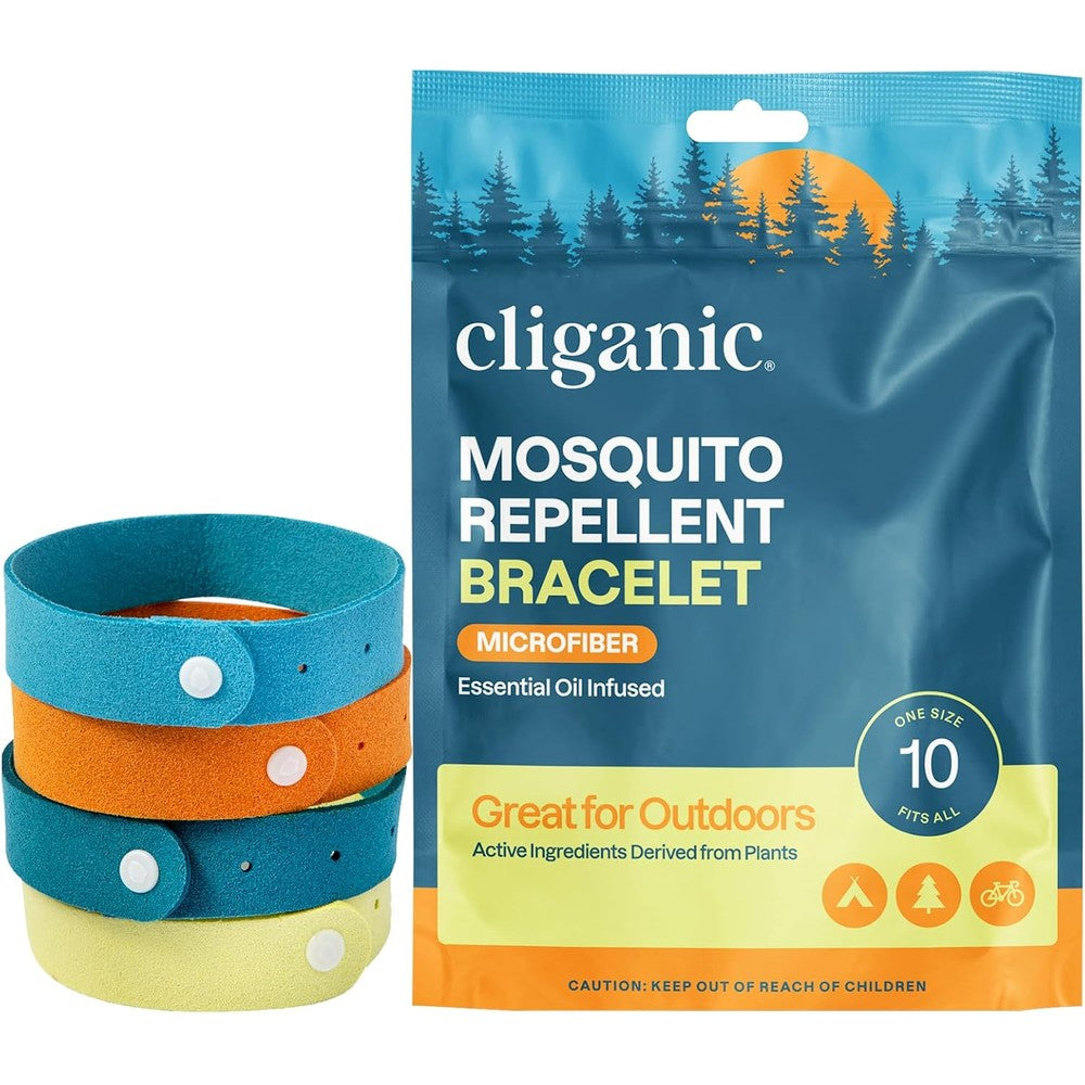 Cliganic mosquito repellent microfiber bracelets pack front view
