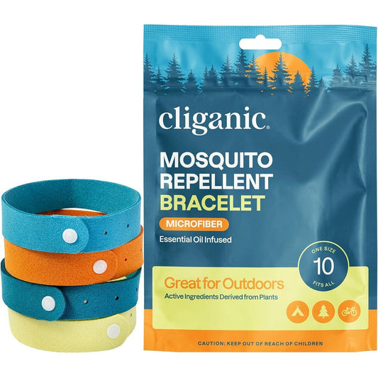 Cliganic mosquito repellent microfiber bracelets pack front view