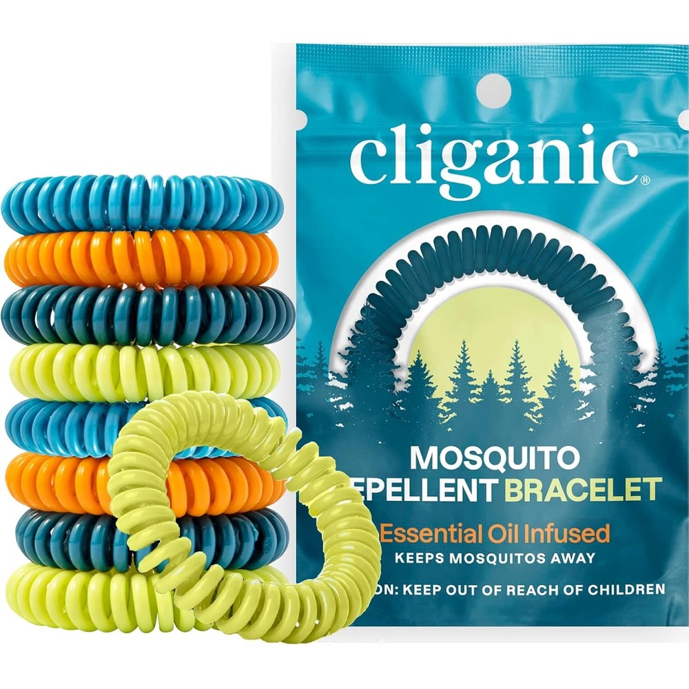 Cliganic mosquito repellent bracelets 10 pack front view