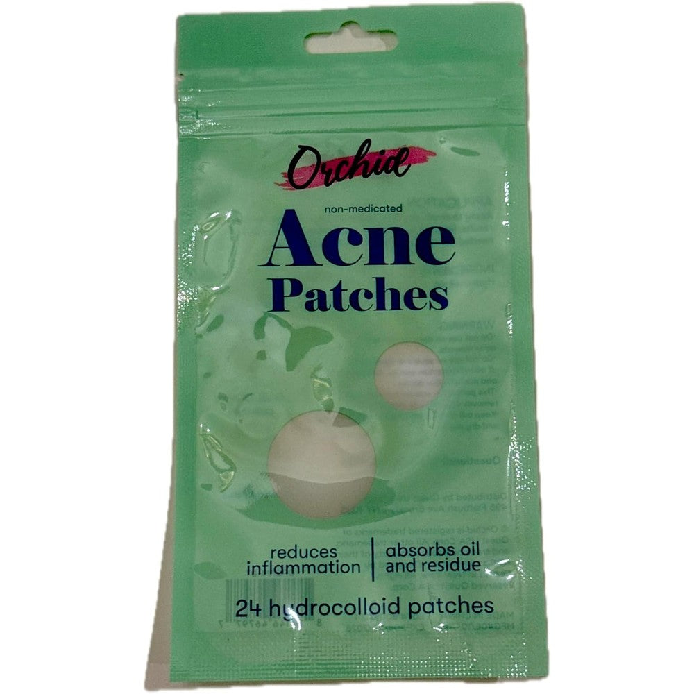 Orchid non medicated acne patches front view packaging twenty four count