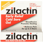 Ever Ready First Aid Zilactin Cold Sore Gel front view of two pack packaging for fast oral pain relief.