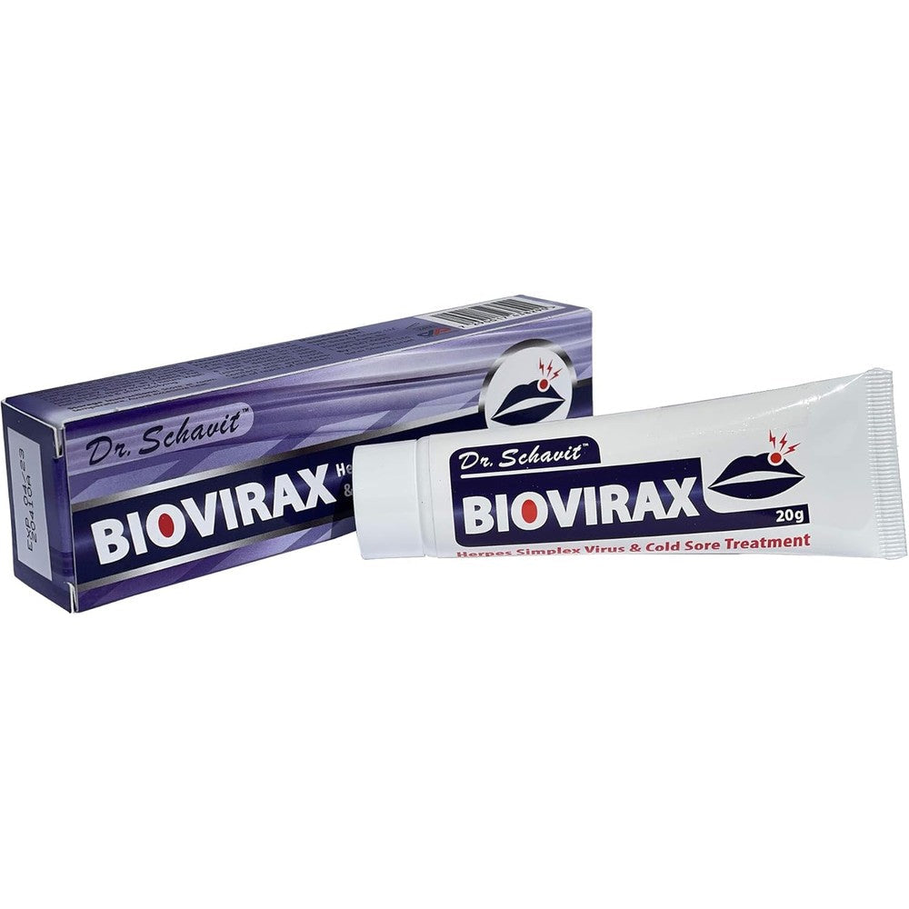 Dr. Schavit BioVirax Cold Sore Treatment front view of the natural healing cream packaging.