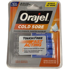 Orajel Touch Free Applicator for Cold Sores front view package showing two packs of six treatment vials