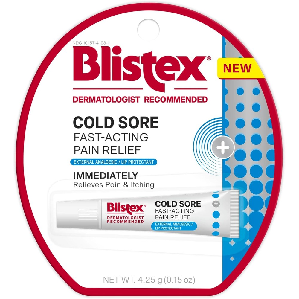 Blistex Cold Sore Fast Acting Pain Relief packaging front view