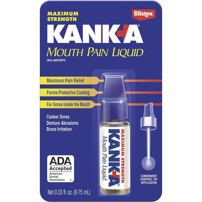 Kank-A Mouth Pain Liquid professional strength oral anesthetic bottle front view