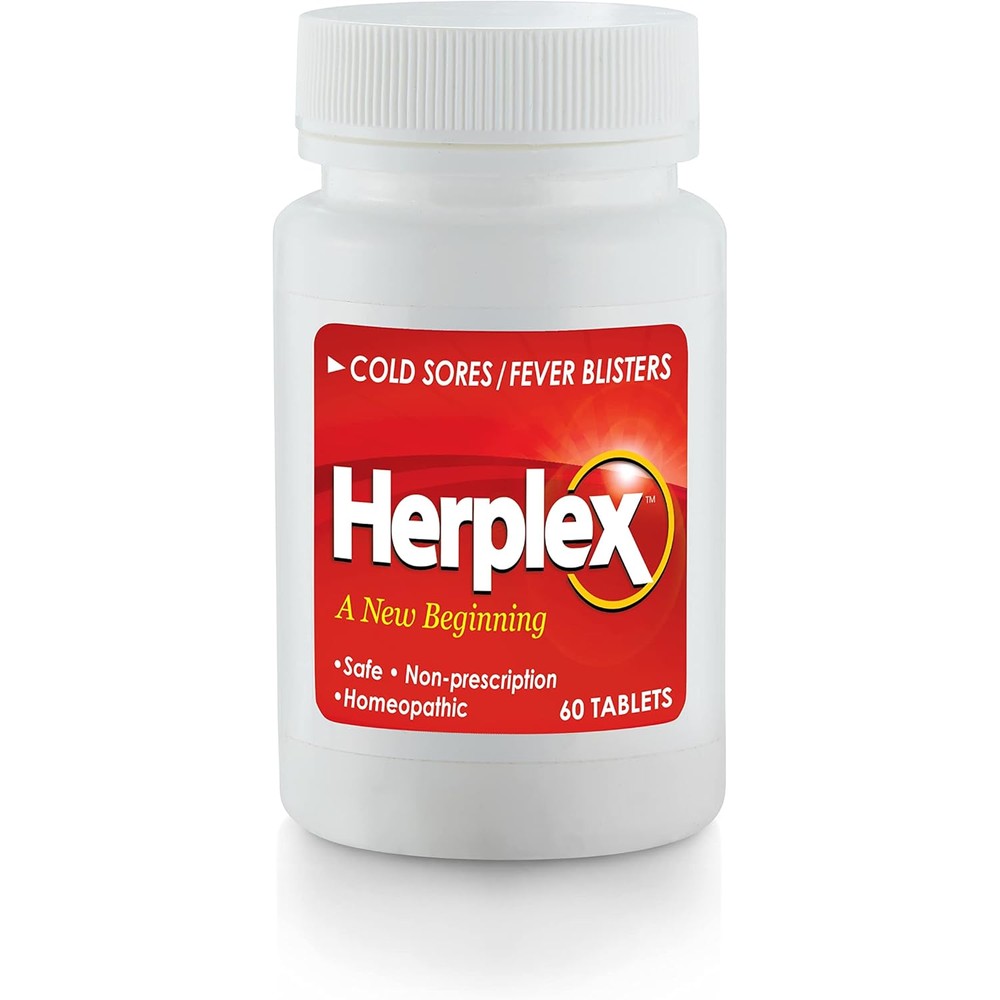 Buyherplex Herplex Premium Tablets front bottle view for cold sore relief