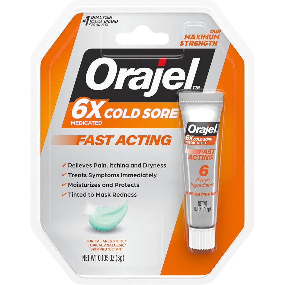 Orajel Moisturelock Cold Sore Symptom Treatment Cream front view packaging