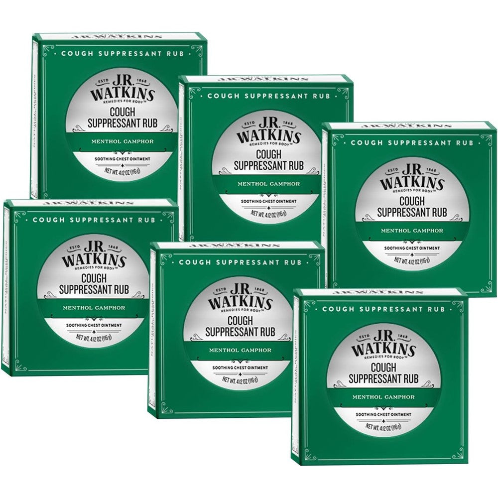 J.R. Watkins Menthol Camphor Cough Suppressant front view jar for cold relief
