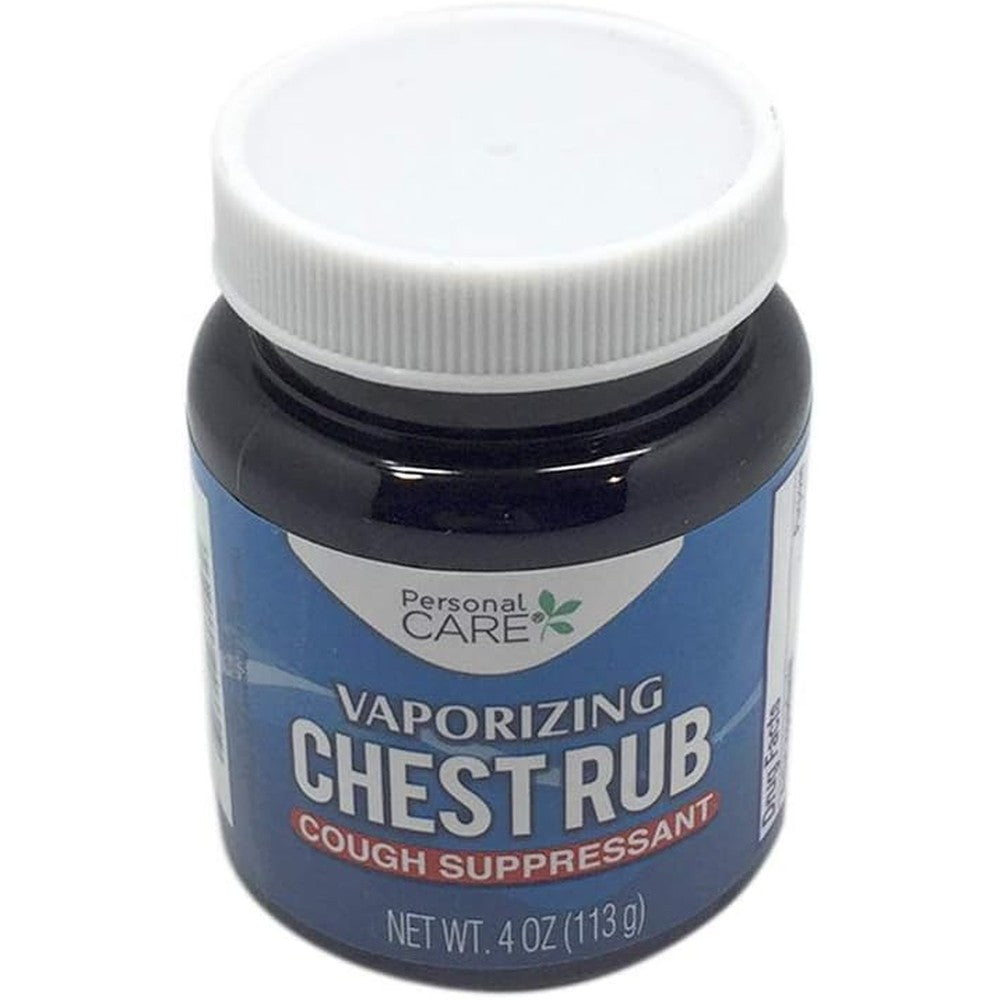 Personal Care Vaporizing Chest Rub 4 Ounce front jar view for cold cough relief