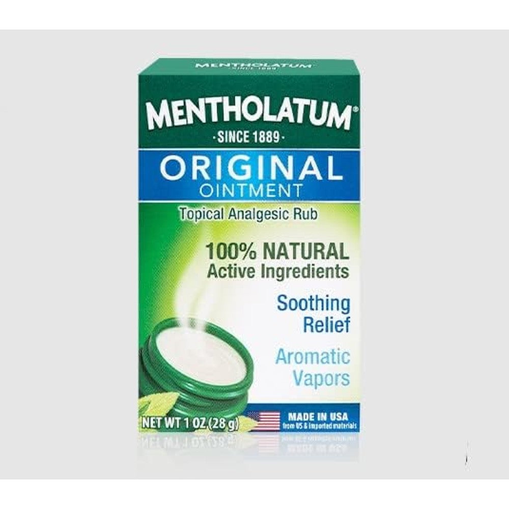 Mentholatum Original Ointment 1 Ounce front view jar for soothing muscle rub