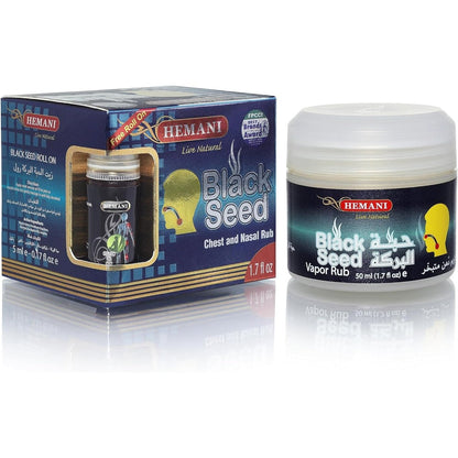 Hemani Black Seed Vapor Rub Ointment front packaging for cold relief