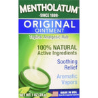 Mentholatum Original Ointment 1 Ounce Pack of 3 front view packaging showing natural active ingredients.