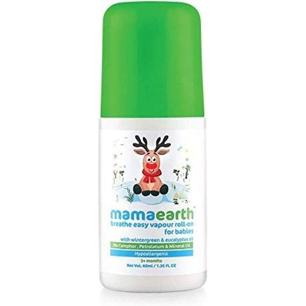 Mamaearth Natural Breathe Easy Vapour Baby Roll On front view for baby cold relief