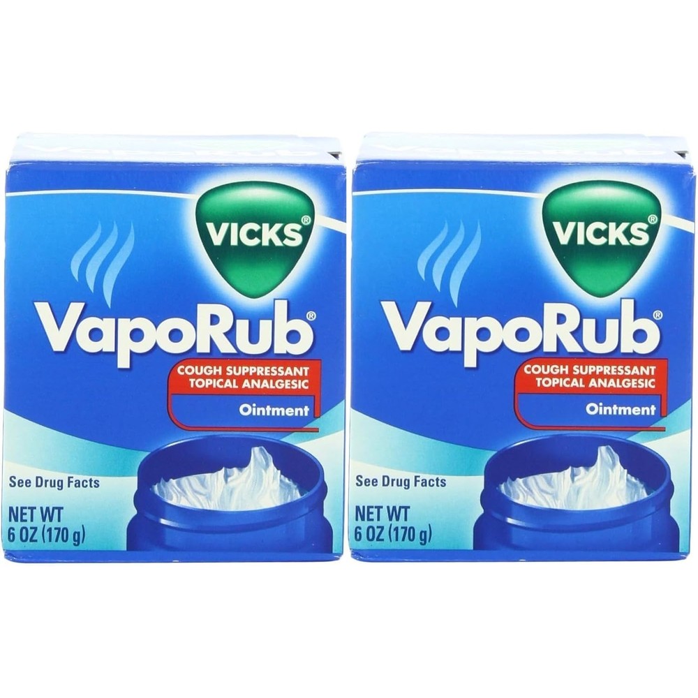 Vicks VapoRub six ounce jar twin pack front view for cold cough relief