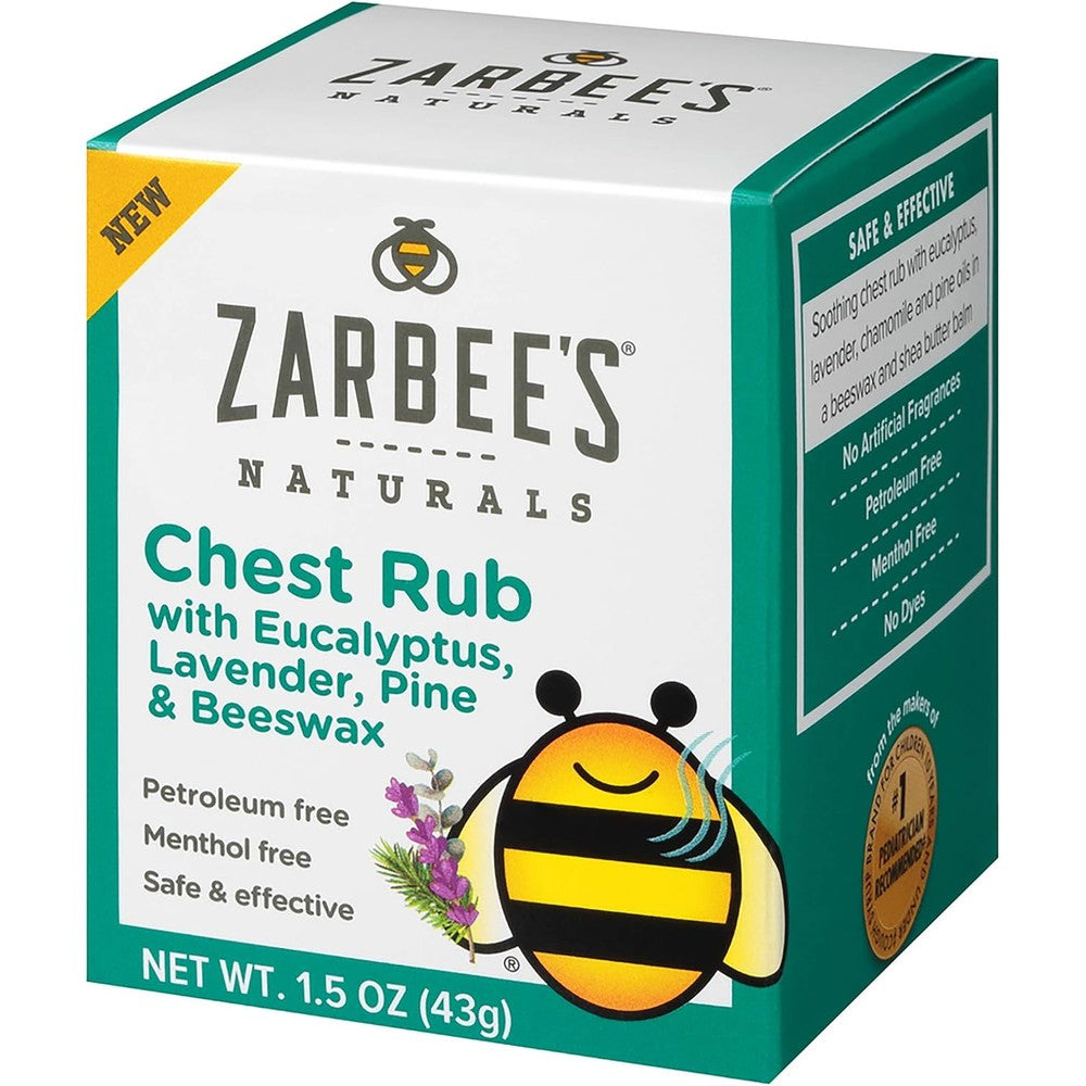 Zarbee's Naturals Children's Chest Rub 1.5 Ounce front view bottle for natural child soothing