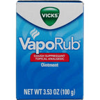 Vicks VapoRub Cough Suppressant Ointment three pack front view for cold relief