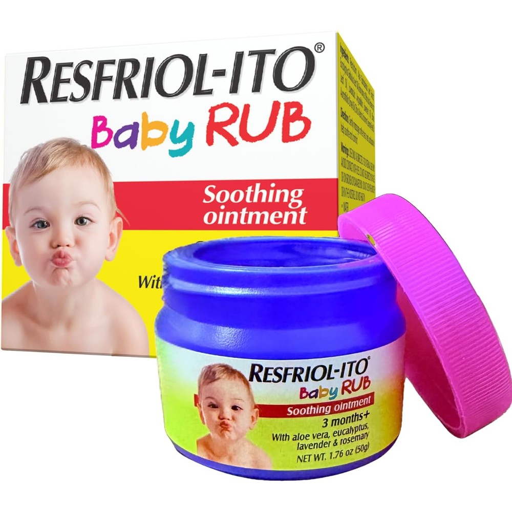 Resfriol-ito Baby Rub soothing chest ointment front view for authentic baby skincare.