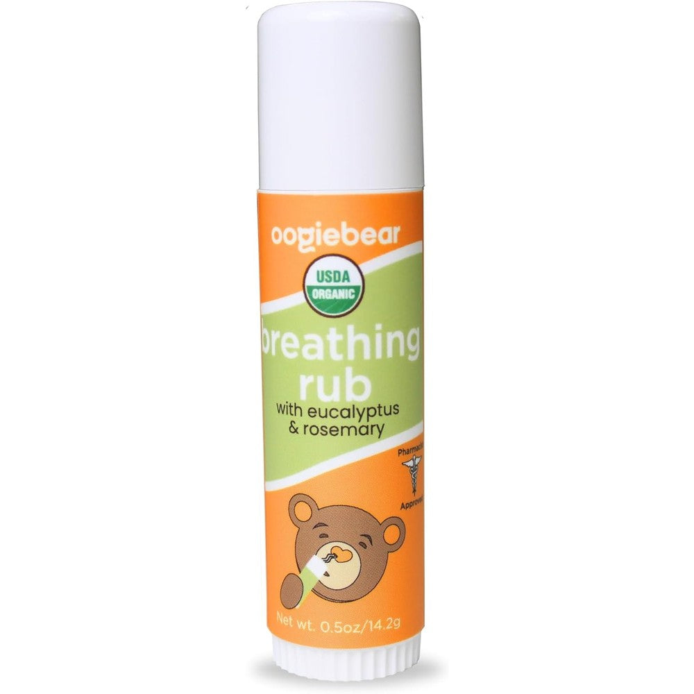 Oogiebear Baby Breathing Rub front view organic decongestant balm for infants