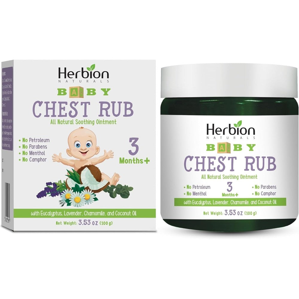 Herbion Naturals Baby Chest Rub front packaging view for infant congestion relief