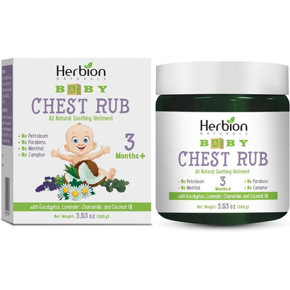 Herbion Naturals Baby Chest Rub front packaging view for infant congestion relief
